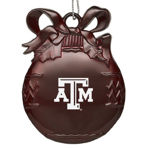 Texas A&M University - Pewter Christmas Tree Ornament - Burgundy