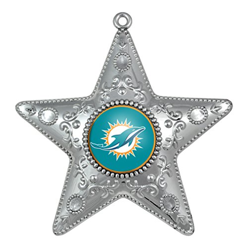 NFL Miami Dolphins Star Ornament Silver