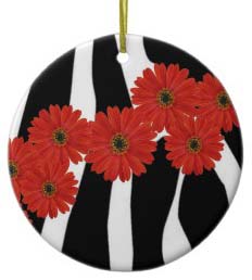Zebra Print Christmas Ornaments